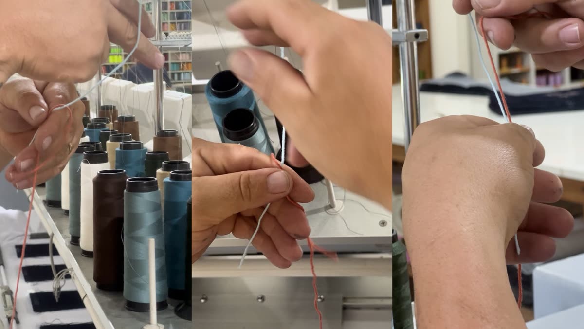 Detalhe do processo na máquina