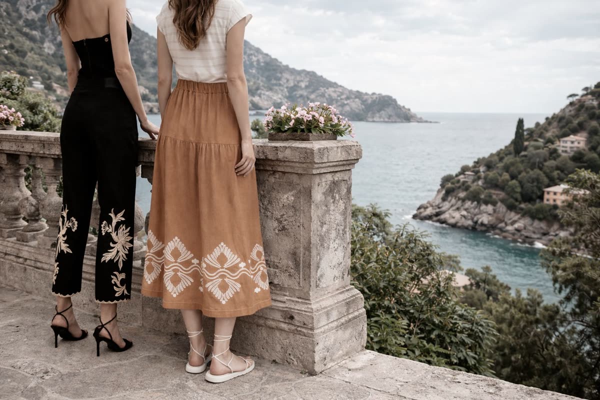 Peça bordada em contexto de moda